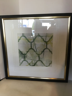 Print Green/White Link Framed Art