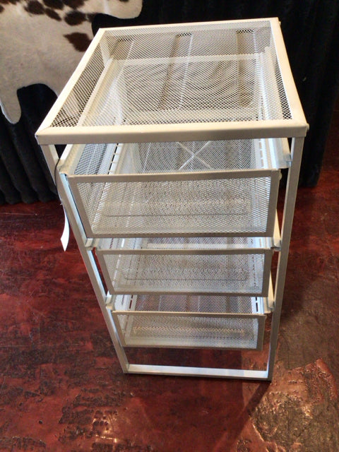 IKEA White Metal 3 Drawers Cabinet