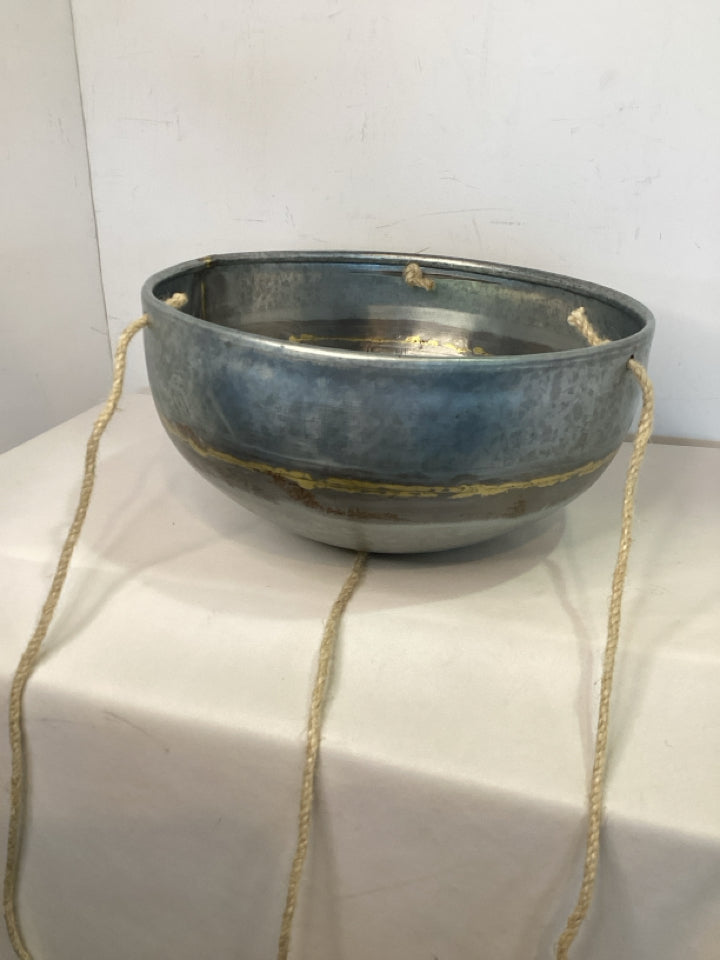 Hanging Silver Metal Planter