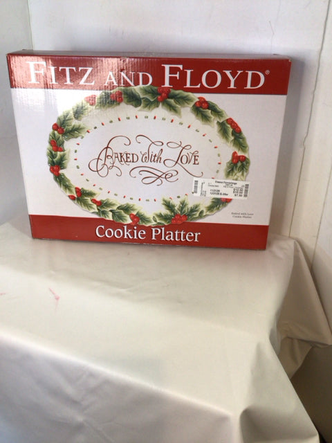 Fitz & Floyd Christmas White Platter Holiday Item