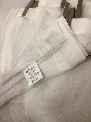 DKNY Pair White Sheer Draperies/Curtains