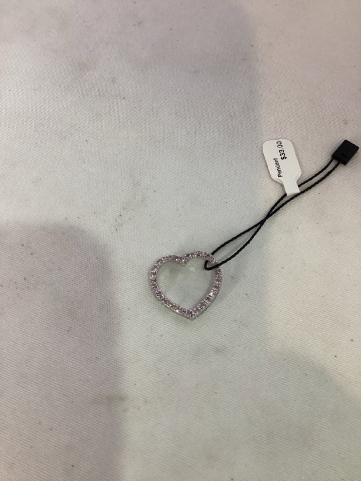 Sterling Silver Pink Heart Pendant