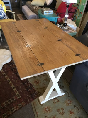 Tressel Wood Drop-Leaf Brown Table