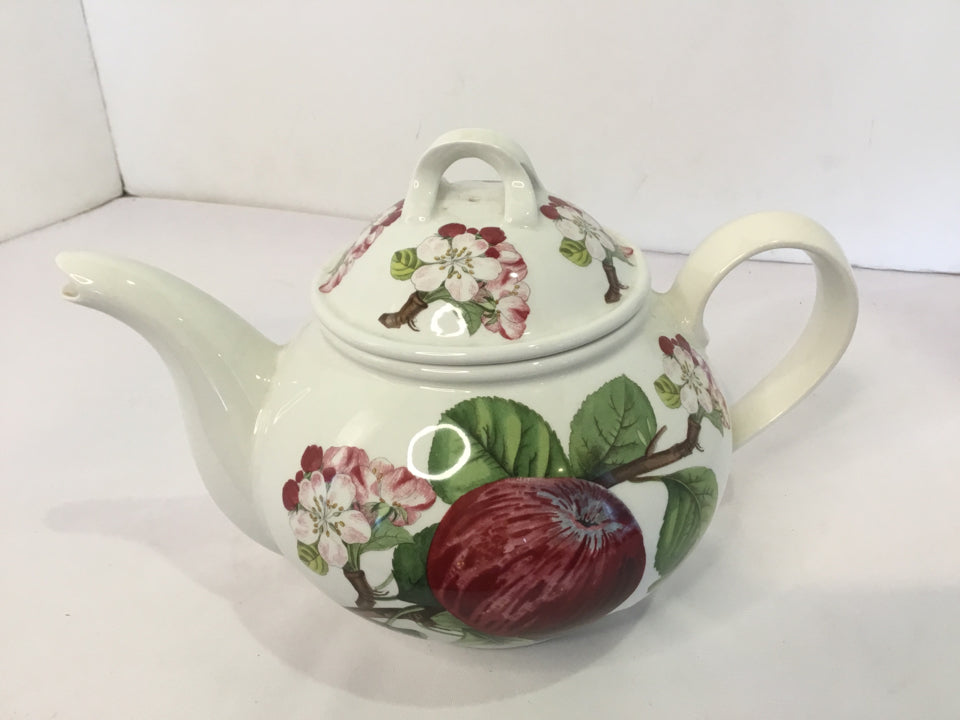 Portmeirion White/Red Apple Tea Pot