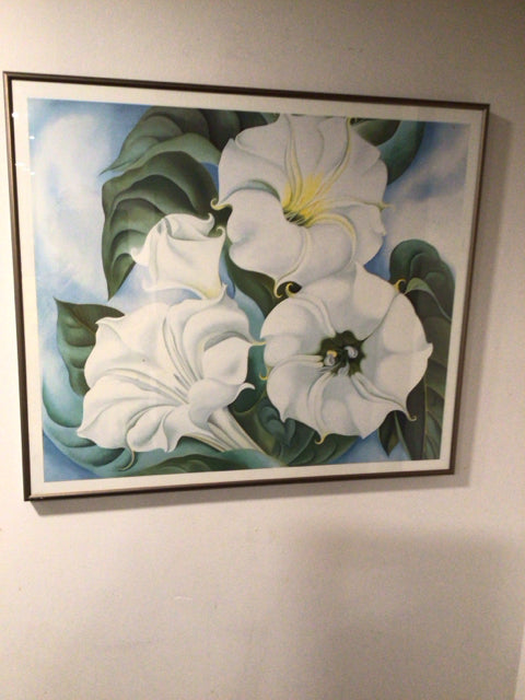 Green/multi Flower Framed Art
