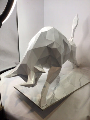 Modern White Paper Bull Figurine