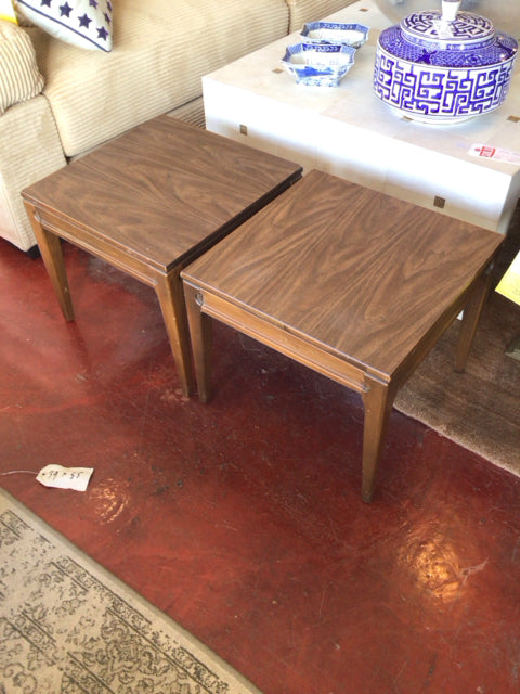 Mersman Pair Wood Mid Century Modern Brown Table