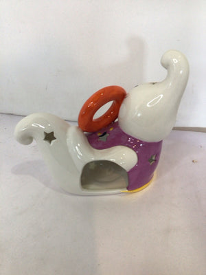 Halloween White Ceramic Candle Holder Ghost Holiday Item