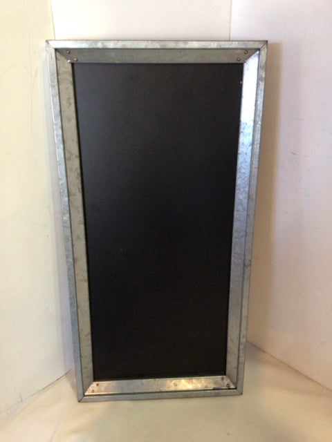 Pottery Barn Wall Hanging Silver/Black Galvanized Rectangle Chalkboard