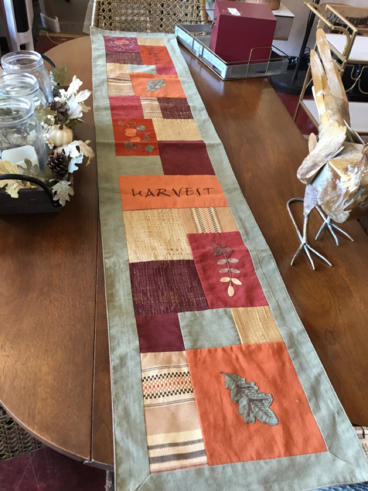 Fall Orange/Green Polyester Table runner Holiday Item