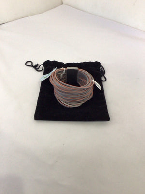 Meghan Browne Leather Red/Gray Wrap Bracelet