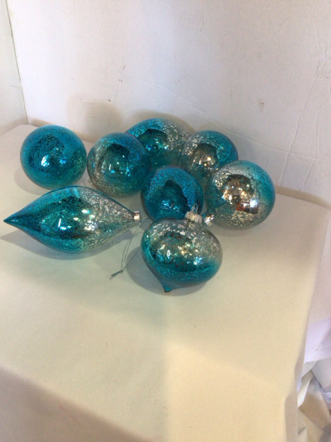 Ornament Aqua Glass Bag of Holiday Item