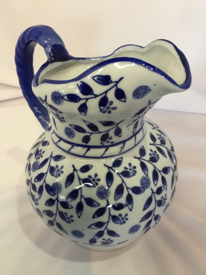 Blue/White Ceramic Pitcher