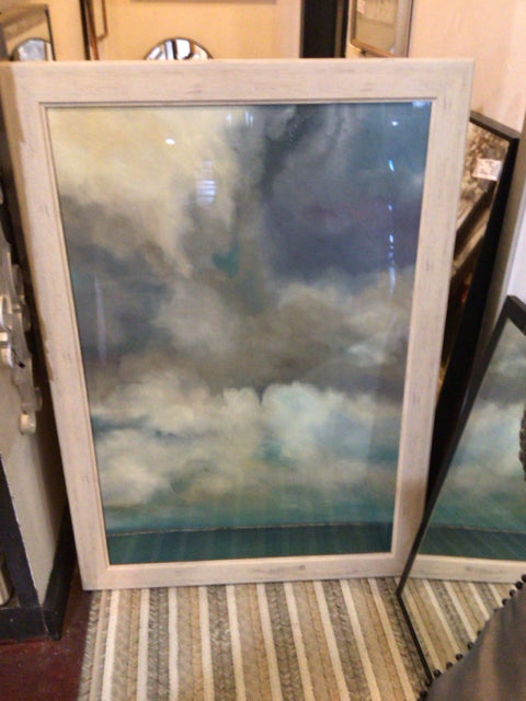 Blue/White Clouds Framed Art