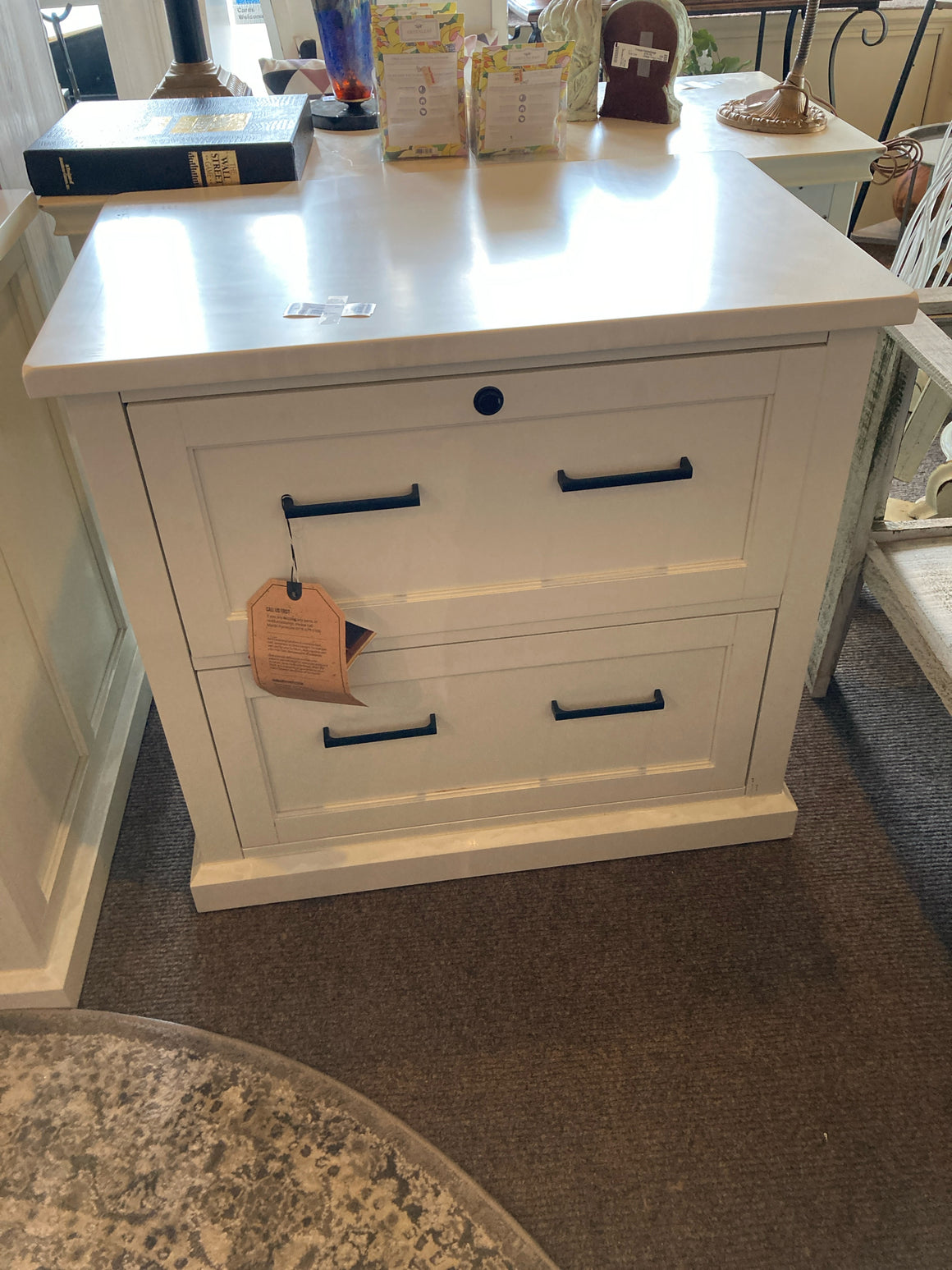 Martin Furniture Traditional Wood 2 Drawers White File Cabinet
