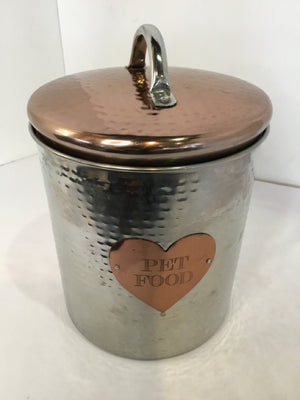 Copper Metal Hammered Canister