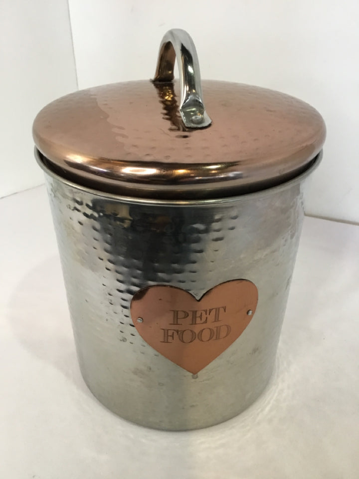 Copper Metal Hammered Canister