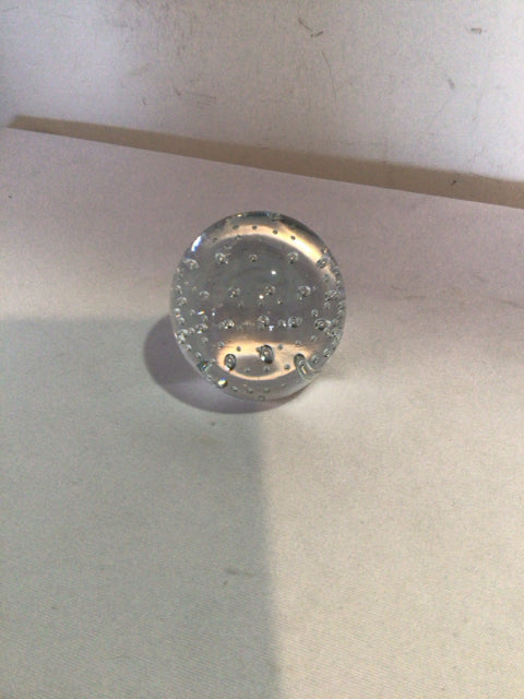Clear Glass Ball Paperweight
