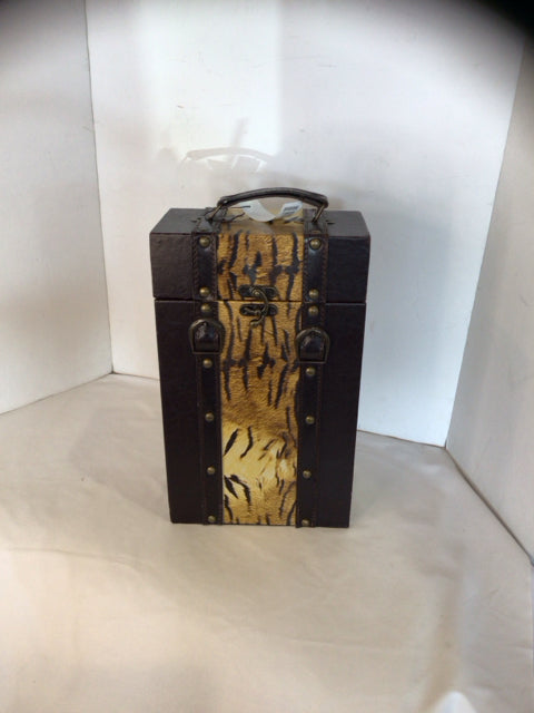 Wine Wood Faux Leather Brown/black Box