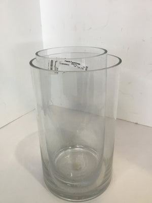 Pair Clear Glass Cylinder Candleholder(s)