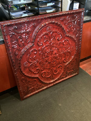 Metal Tile Red Wall Decoration