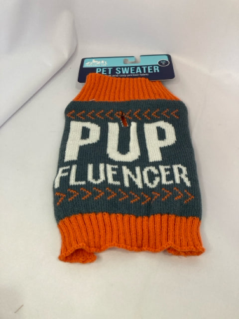 Sweater Gray/Orange Acrylic Medium Dog Accessories