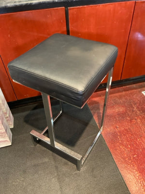 Modern Leather Black/Silver Barstool/Bar Stool