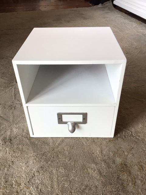 Wood 1 drawer White Organizer