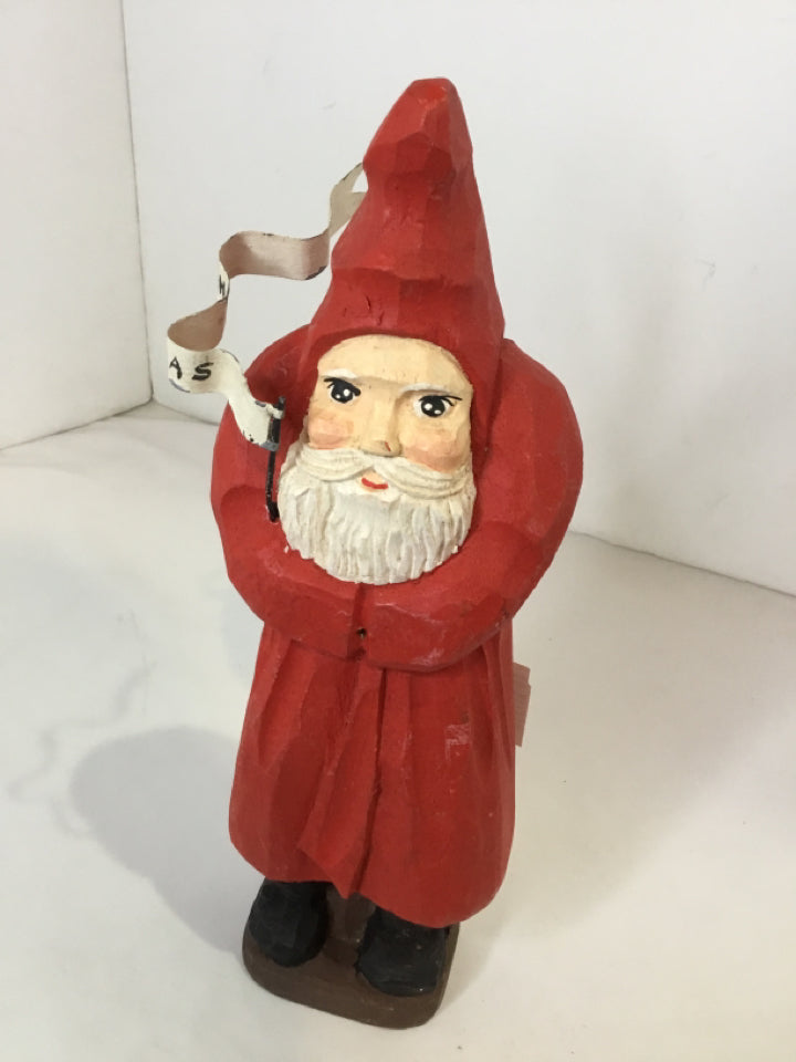 Christmas Red/white Wood Santa Figure Holiday Item