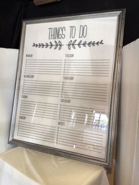 Framed Organizer Dry Erase White/Black Wall Decoration Art
