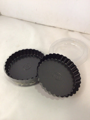 Set of 6 Black Aluminum Mini Pie Plate