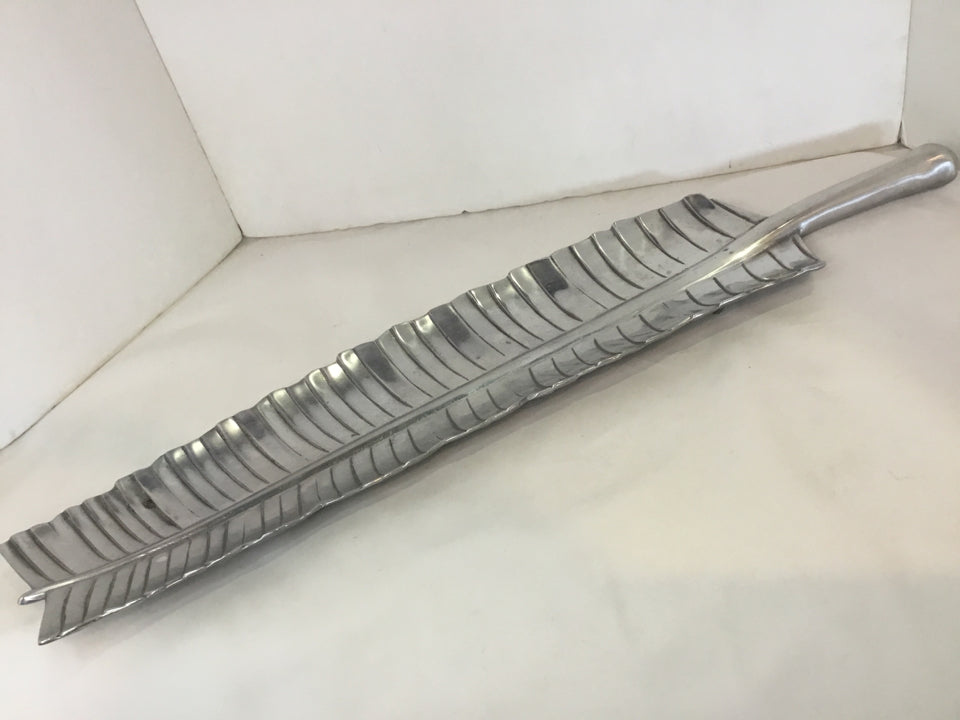 Silver Metal Leaf Tray