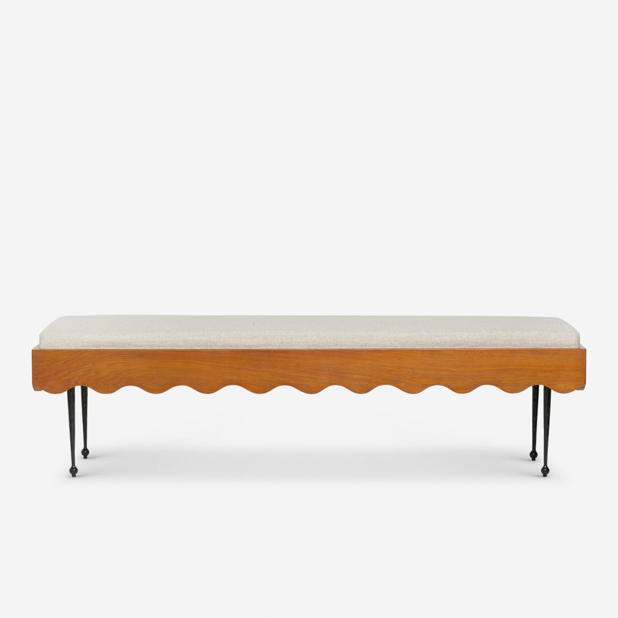Lulu & Georgia Upholstered Wood Brown/Cream Bench BF6425QT