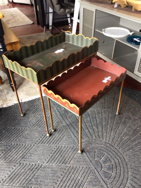 Nesting Metal Side/End Black/Brown Table
