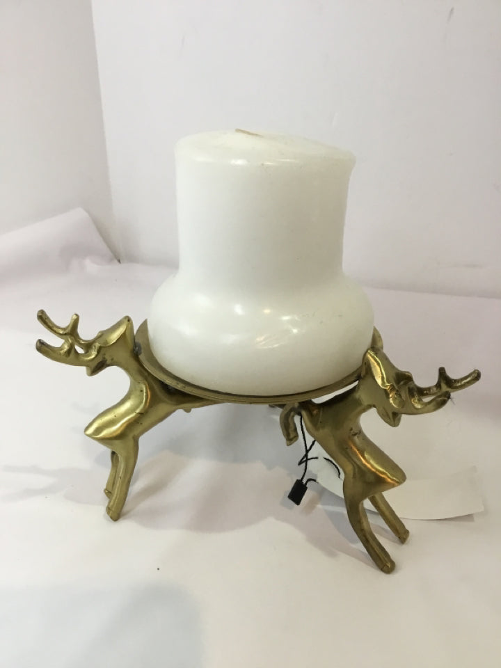 Gold Metal Candle Holder Deer Holiday Item