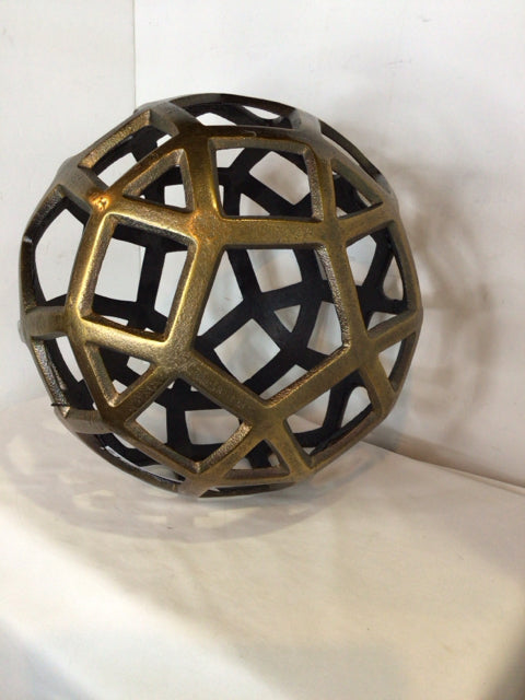 Sphere Gold Metal Geometric Sculpture