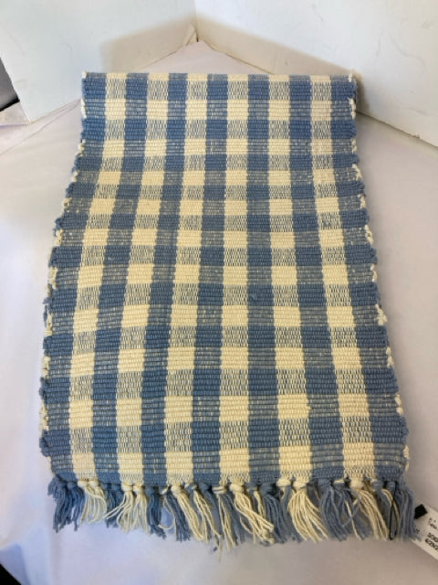 Blue/White Cotton Checkerboard Table Runner