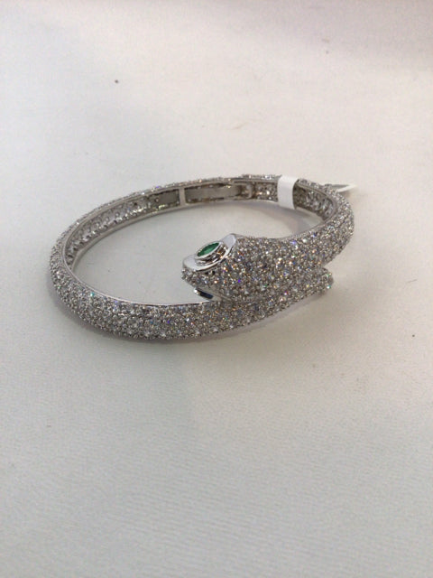 White Snake Rhinestone Bracelet