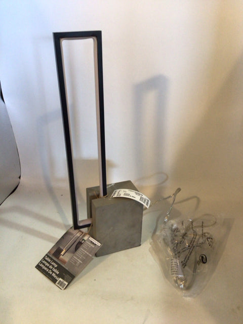 Modern Black/Gray Concrete Rectangle Table Lamp