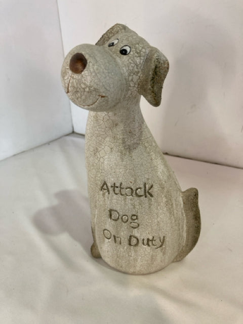 Gray Ceramic Dog Statue