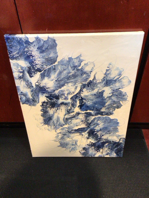 Blue/White Canvas Abstract Stretch Canvas Art