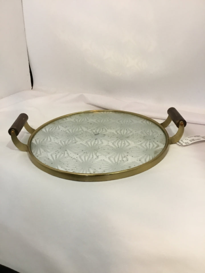 Handled Mercury Glass Mirror Tray