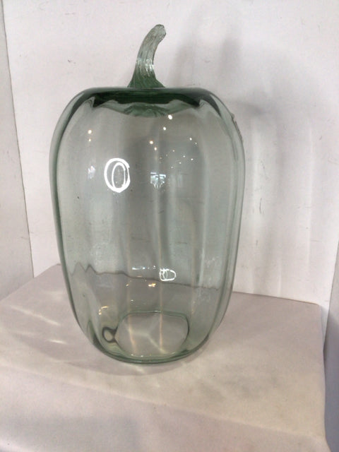 Fall Clear Glass Pumpkin Sculpture