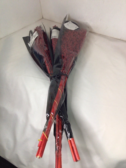 Set of 3 Red Branch Berry Holiday Item