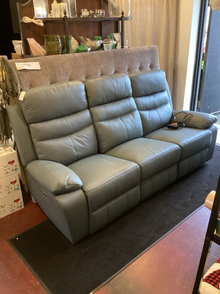 Home Elegance Recliner Leather Power Blue Sofa/Couch