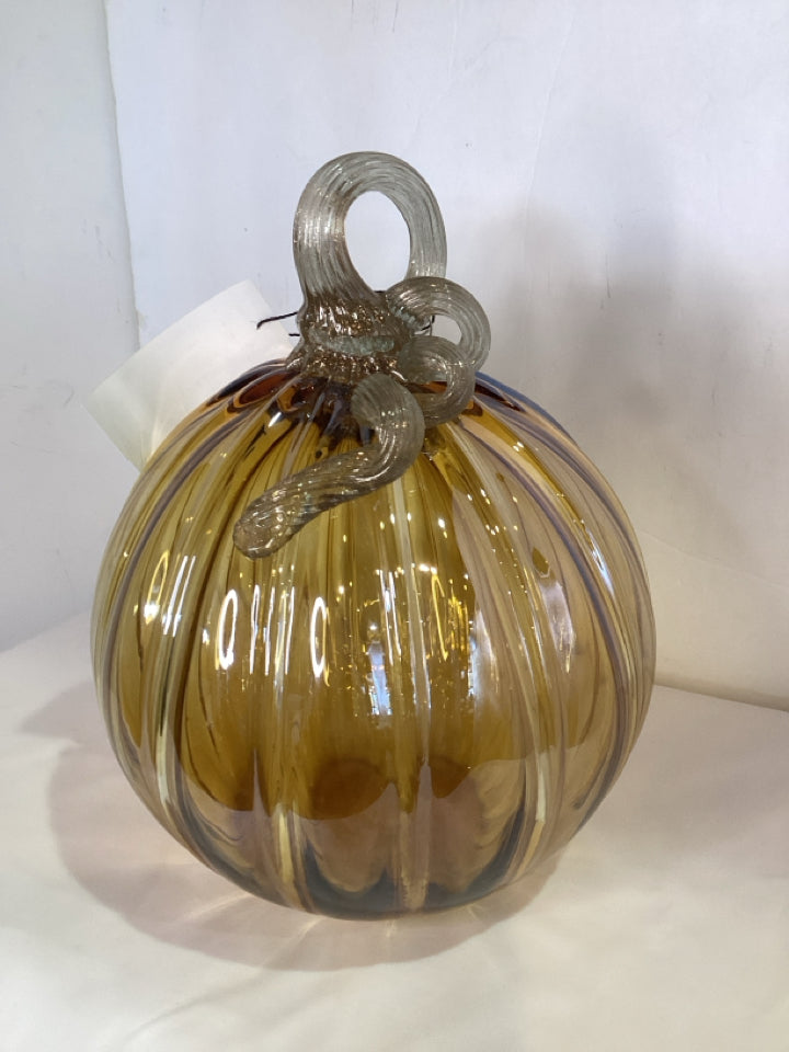 Pumpkin Amber Glass Holiday Item