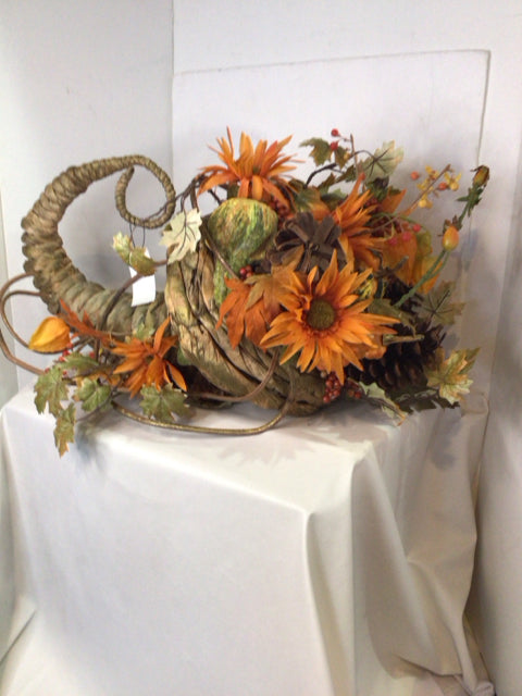 Vintage Fall Green Horn of Plenty Holiday Item