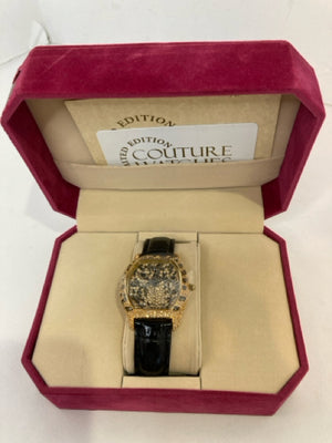 Couture Watches Gold/Black Rhinestone Watch