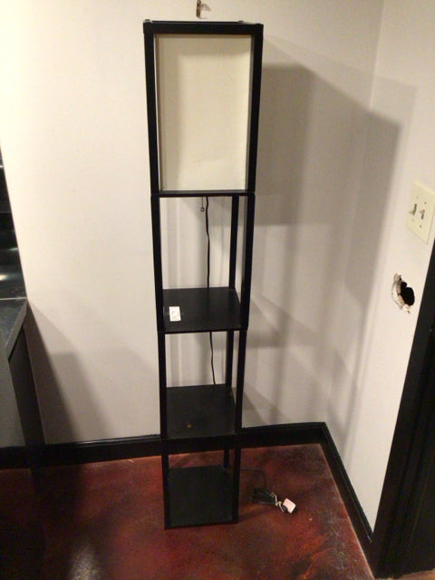 Floor Black Wood Shelves As Is Lamp