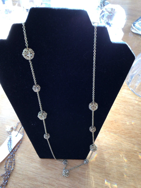 Gold Ball Rhinestone Necklace